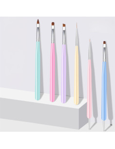 Set de Pinceles para Arte de Uñas ZEOHBETY 6 Piezas Multicolor 2