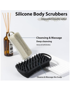 2 Piezas Exfoliante de Cuerpo de Silicona MtBoi 2 en 1 2