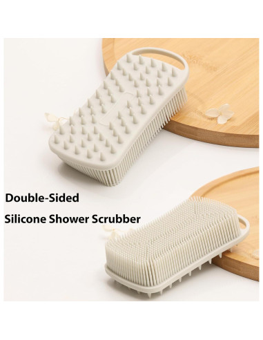 2 Piezas Exfoliante de Cuerpo de Silicona MtBoi 2 en 1