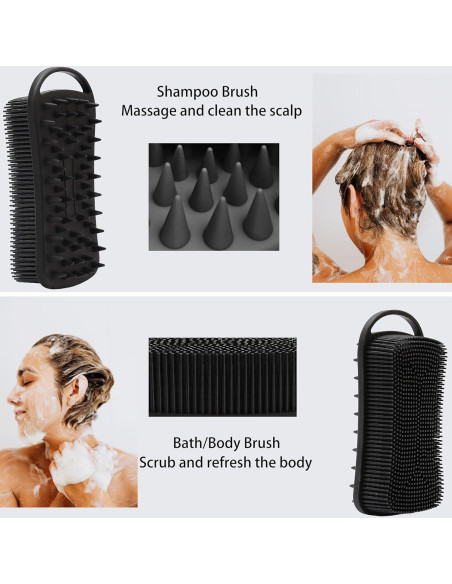 2 Piezas Exfoliante de Cuerpo de Silicona MtBoi 2 en 1