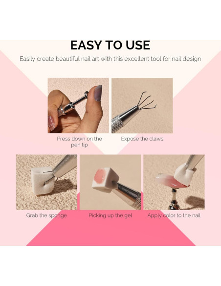 Esponjas para Uñas MelodySusie 100 Pcs con Agarrador