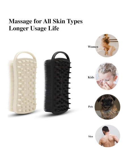 2 Piezas Exfoliante de Cuerpo de Silicona MtBoi 2 en 1