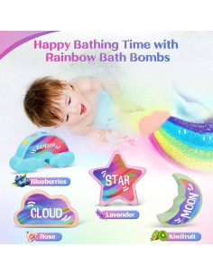 Bombas de Baño Arcoíris AWKUWA - 4 Pcs Naturales Hechas a Mano 2