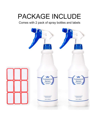 Botellas de Spray de Plástico Uineko 950 ml 4 Piezas Azul