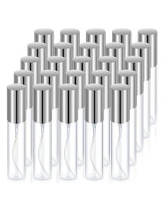 25 Botellas de Spray de Viaje Yinder 10ml Vidrio Plata