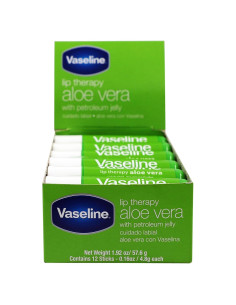 Bálsamo Labial Vaseline Aloe Vera - Caja 12 Unidades