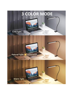 Lámpara de Escritorio LED JHD con Abrazadera y 3 Modos 2