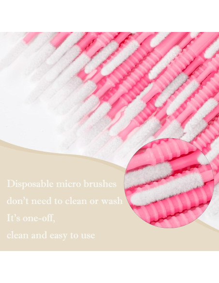 200 Aplicadores Micro Desechables G2PLUS Rosa 10cm