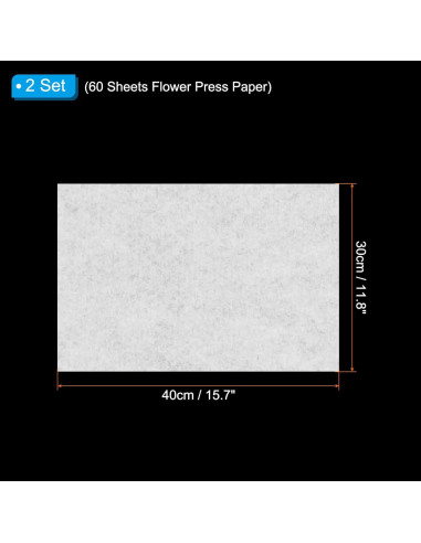 Papel Prensa de Flores PATIKIL 40x30 cm - 60 Hojas Reutilizables