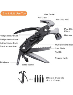 Martillo Multi-Herramienta 15 en 1 Sawkit Compacto Negro 2
