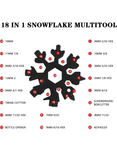 Multiherramienta Fudragtn Copo de Nieve 18-en-1 Multicolor 2