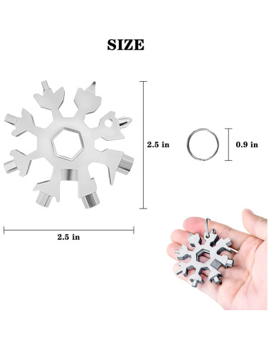 Multiherramienta Fudragtn Copo de Nieve 18-en-1 Multicolor