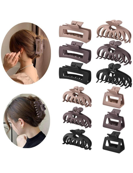 Paquete de 12 Clips de Pelo Misutaaa - Grande 10.4 cm y Pequeño 5.1 cm Paquete de 12 Clips de Pelo Misutaaa - Grande 10.4 cm y Pequeño 5.1 cm