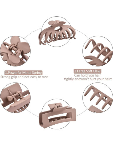 Paquete de 12 Clips de Pelo Misutaaa - Grande 10.4 cm y Pequeño 5.1 cm