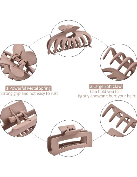 Paquete de 12 Clips de Pelo Misutaaa - Grande 10.4 cm y Pequeño 5.1 cm Paquete de 12 Clips de Pelo Misutaaa - Grande 10.4 cm y Pequeño 5.1 cm