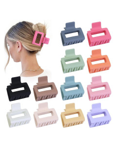 Clips de Garra para Cabello Medianos 12 Pcs - Colorido