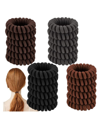 24 Gomas para el Cabello Espirales BOYIVI Sin Marcas - 4 Colores