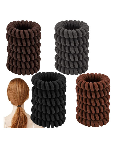 24 Gomas para el Cabello Espirales BOYIVI Sin Marcas - 4 Colores