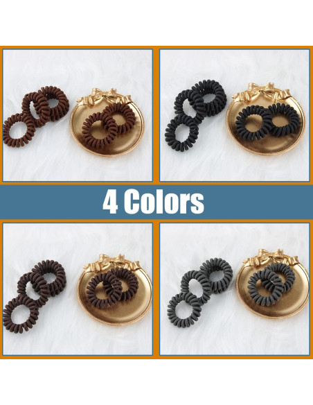 24 Gomas para el Cabello Espirales BOYIVI Sin Marcas - 4 Colores