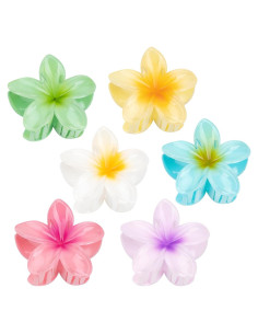 Clip de Garra para Cabello Kivzex 6 Piezas Flor Hawaiana