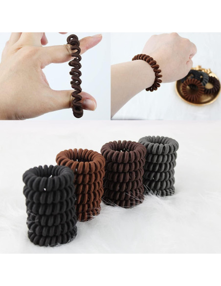 24 Gomas para el Cabello Espirales BOYIVI Sin Marcas - 4 Colores