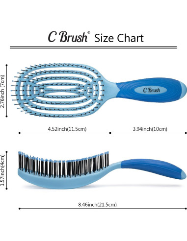 Cepillo Curvado Profesional NuWay 4Hair C Brush - Azul Cielo