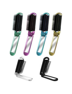 Juego de 6 Cepillos de Pelo Plegables con Espejo MoHern