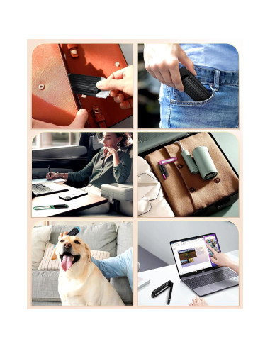 Juego de 6 Cepillos de Pelo Plegables con Espejo MoHern