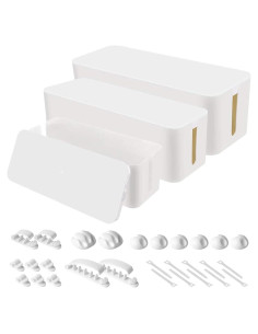 Caja Organizadora de Cables Chouky Set de 3 Blancas