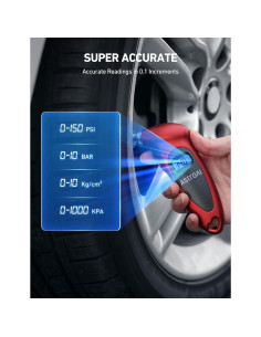 Medidor de Presión de Neumáticos Digital AstroAI Rojo 0-10 Bar 2