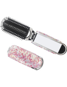 Cepillo de Viaje Plegable Owemtao con Espejo Rosa 2