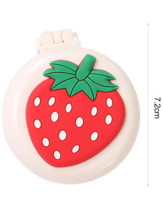 Cepillo de Pelo de Viaje con Espejo Mini Fresa Plegable 2