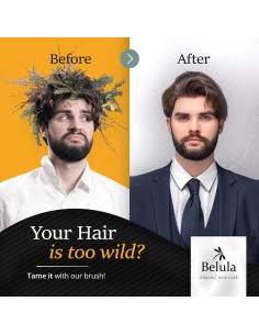 Juego de Cepillos para Cabello Masculino Belula - Cerda de Jabalí y Peine de Madera 2