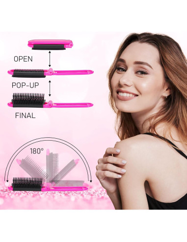 20 Piezas Cepillos de Pelo Plegables con Espejo Yulejo