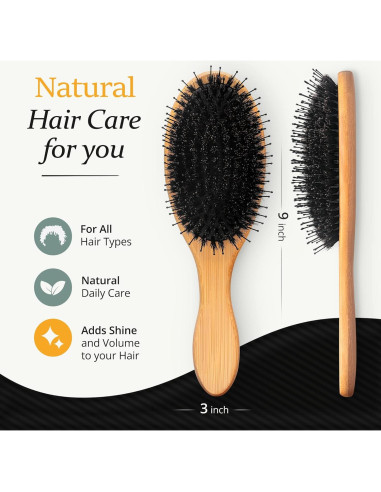 Juego de Cepillos para Cabello Masculino Belula - Cerda de Jabalí y Peine de Madera