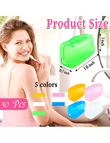 30 Cubiertas de Cabeza de Cepillo de Dientes Blvochnnt - Colorido