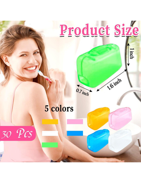 30 Cubiertas de Cabeza de Cepillo de Dientes Blvochnnt - Colorido