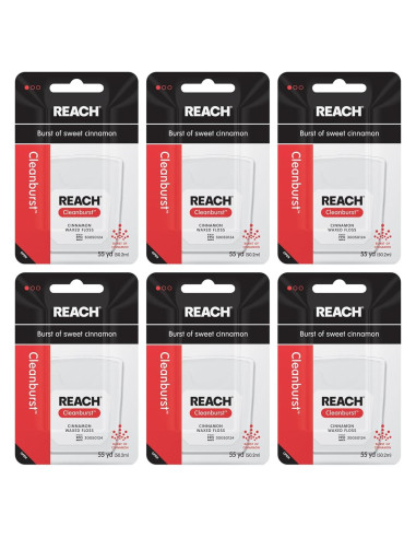 Hilo Dental Cerado REACH Canela 50.29m Paquete de 6