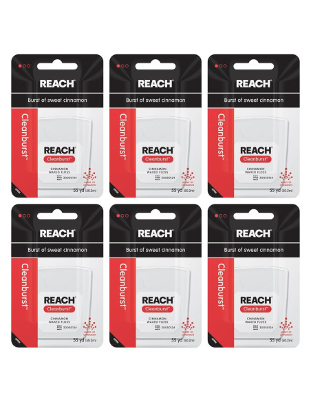 Hilo Dental Cerado REACH Canela 50.29m Paquete de 6