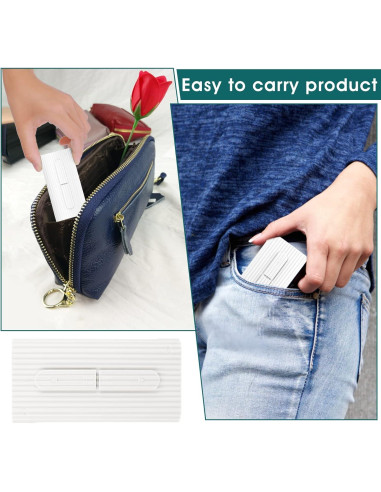 Estuche Portátil de Hilo Dental WLLHYF con 10 Palillos Blanco