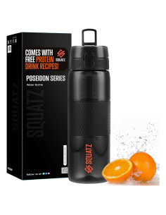 Botella de Agua SQUATZ 1L con Infusor y Filtro - Negra