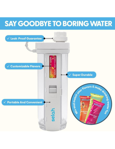 Botella de Agua Saborizada Selah 20oz - Sin Azúcar, Vitamínica