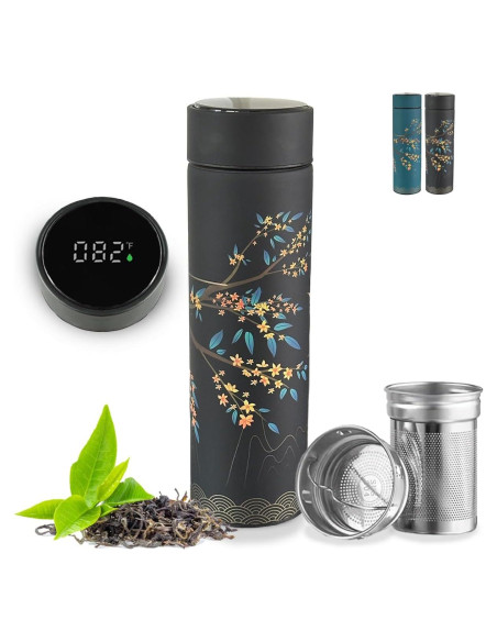 Botella Infusora de Té Farasi 15 oz Acero Inoxidable Pantalla