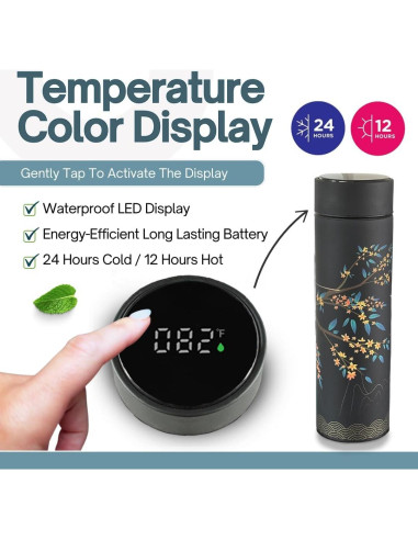 Botella Infusora de Té Farasi 15 oz Acero Inoxidable Pantalla