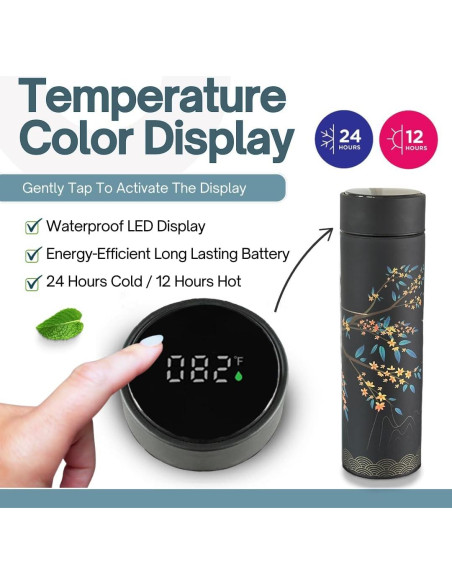 Botella Infusora de Té Farasi 15 oz Acero Inoxidable Pantalla