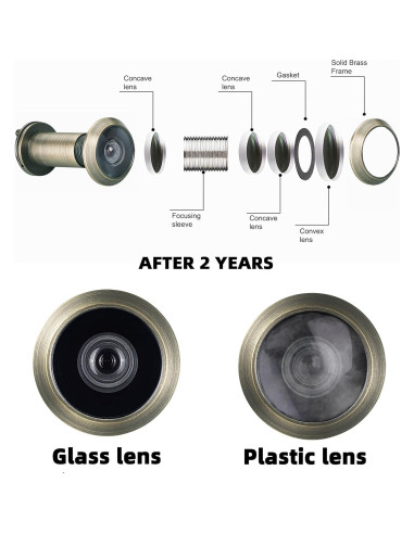 Mirilla de Latón Sólido TOGU 220 Grados Bronce Antiguo