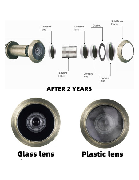 Mirilla de Latón Sólido TOGU 220 Grados Bronce Antiguo