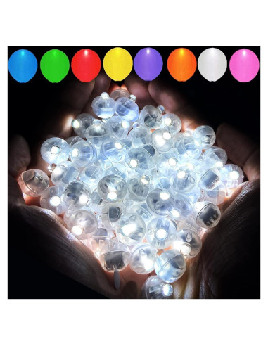 Luces de Globo Aogist 100pcs LED Blancas Impermeables