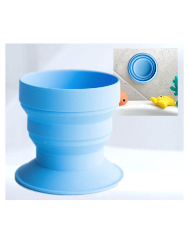 Taza de Baño TubbyCup Azul Plegable y Segura para Bebés