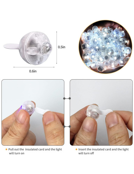 Luces de Globo Aogist 100pcs LED Blancas Impermeables